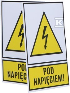 Tablica ostrzegawcza samoprzylepna ONNLINE NO Pod napięciem