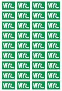 Tablica samoprzylepna "WYŁĄCZ" ONNLINE NOZ-WYL Naklejki 36szt.