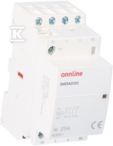 ONNLINE Stycznik modułowy SM25A2O2C 25A 230V AC ONNLINE Stycznik modułowy SM25A2O2C 25A 230V AC