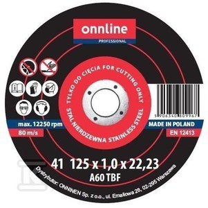 ONNLINE Tarcza do cięcia INOX 125x1x22