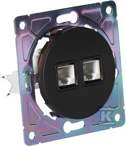 Gniazdo teleinformacyjne RJ45/RJ11 BETA ONNLINE - czarne, BET1018B