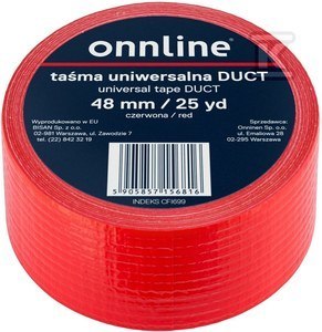 ONNLINE Taśma do otulin DUCT czerwona 48mm/25YD ONNLINE Taśma do otulin DUCT czerwona 48mm/25YD