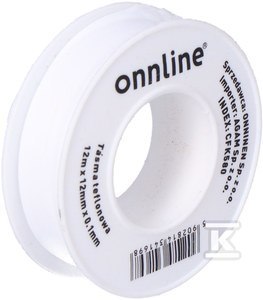 ONNLINE Taśma teflonowa czerwona 12m x 12mm x 0,1mm ONNLINE Taśma teflonowa czerwona 12m x 12mm x 0,1mm