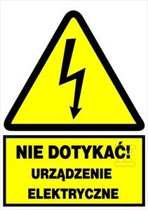 ONNLINE Tablica ostrzegawcza samoprzylepna TZO 52x74 (Nie dotykać urządzenie elektryczne)