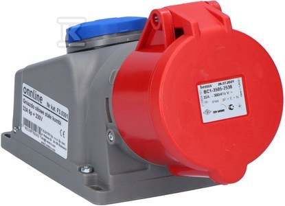 ONNLINE Gniazdo siłowe stałe kombi 32A 5p + 230V (F3.0301) dedykowane do zastosowań przemysłowych ONNLINE Gniazdo siłowe stałe kombi 32A 5p + 230V (F3.0301) dedykowane do zastosowań przemysłowych