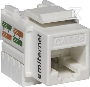 EMITER Gniazdo RJ45 UTP kat. 5e białe EMITER Gniazdo RJ45 UTP kat. 5e białe