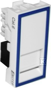 EMITER Gniazdo RJ45 UTP kat.6 z adapterem, białe EMITER Gniazdo RJ45 UTP kat.6 z adapterem, białe