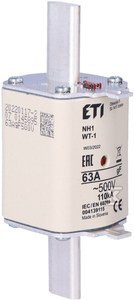 Wkładka topikowa przemysłowa NH1/WT-1 gF 63A/500V ETI Wkładka topikowa przemysłowa NH1/WT-1 gF 63A/500V ETI