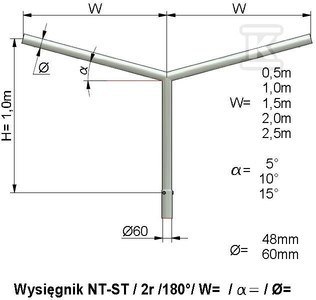 ELEKTROMONTAŻ Wysięgnik NT ST 2 ram 1,0 m ELEKTROMONTAŻ Wysięgnik NT ST 2 ram 1,0 m
