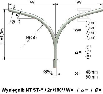ELEKTROMONTAŻ Wysięgnik NT ST-Y 2 ram 1,0 m ELEKTROMONTAŻ Wysięgnik NT ST-Y 2 ram 1,0 m