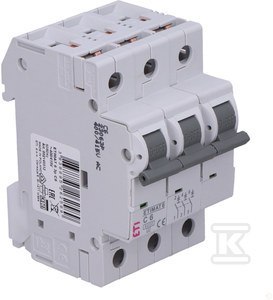 ETI Wyłącznik nadprądowy 3P C6 6kA 002145512 ETI Wyłącznik nadprądowy 3P C6 6kA 002145512
