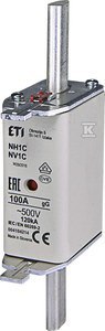 ETI Wkładka topikowa przemysłowa zwłoczna KOMBI NH1C gG 100A/500V ETI Wkładka topikowa przemysłowa zwłoczna KOMBI NH1C gG 100A/500V