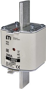 ETI Wkładka topikowa KOMBI NH3 GG 250A/800V ETI Wkładka topikowa KOMBI NH3 GG 250A/800V