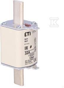 Wkładka topikowa przemysłowa ETI KOMBI NH1 gG 32A/500V