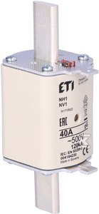 ETI Wkładka KOMBI NH1 gG 40A/500V 004184230 ETI Wkładka KOMBI NH1 gG 40A/500V 004184230