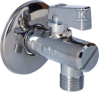 FERRO Zawór kulowy kątowy z rozetą i filtrem 1/2"x3/8" FERRO Zawór kulowy kątowy z rozetą i filtrem 1/2"x3/8"