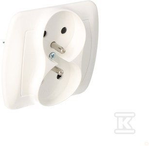 Podwójna lampa sufitowa z przesłoną białą Podwójna lampa sufitowa z przesłoną białą