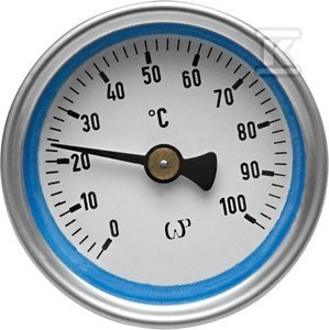 Niebieski Termometr Tarcza 100°C Prosty Niebieski Termometr Tarcza 100°C Prosty