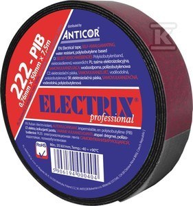 Izolacyjna taśma ELECTRIX 222PIB 19MMx3,5M Izolacyjna taśma ELECTRIX 222PIB 19MMx3,5M