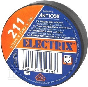 Taśma Izolacyjna Czarna 15mm x 10m Electric Taśma Izolacyjna Czarna 15mm x 10m Electric