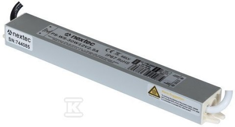 "Smukły Zasilacz LED 12V 30W IP67" "Smukły Zasilacz LED 12V 30W IP67"
