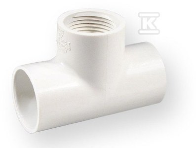 Trójnik PVC 1/2" z gwintem i nakrętką Trójnik PVC 1/2" z gwintem i nakrętką