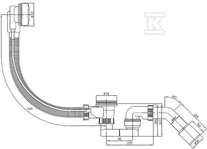 Syfon Chromowany Klik-Klak Uniwersalny Syfon Chromowany Klik-Klak Uniwersalny