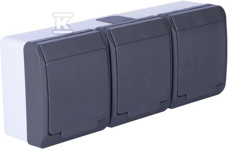 Hermes Antracytowy Gniazdo N/T IP44 Hermes Antracytowy Gniazdo N/T IP44