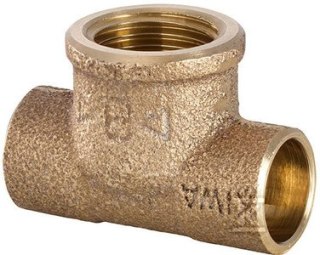 Trójnik Brązowy 22mm Złącze 1/2"