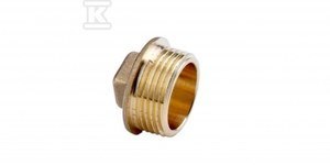 Korek mosiężny 6/4" żółty - element łączący do instalacji stalowych Korek mosiężny 6/4" żółty - element łączący do instalacji stalowych