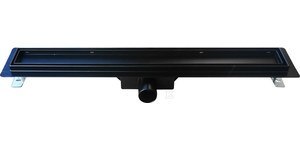 Elegancki Odpływ Liniowy 60 cm Czarne Wykończenie Elegancki Odpływ Liniowy 60 cm Czarne Wykończenie